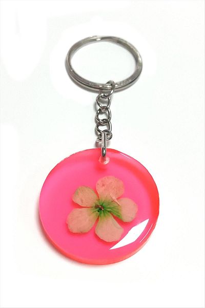 RBY سلسلة مفاتيح AhEs Shopping Snowball Flower Daisy Epoxy