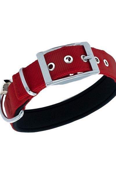 Doggie طوق كلب منسوج من Elite أحمر متوسط 3x42-50 سم