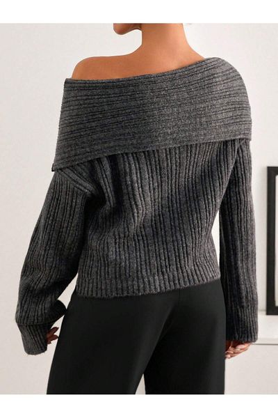 hidafashion Madonna Collar Yumoş Knitwear Sweater