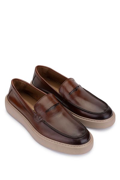 Tamer Tanca Men's Genuine Leather Hazelnut Loafers