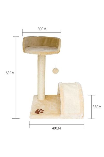 COOYA Cat Scratching Post,Sisal Fiber with Plush Platform,Durable Cat Tower