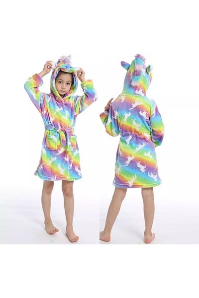 zzz sleep good sleeping !!! Children's bathrobes, Unicorn pattern, multi-colored with horses