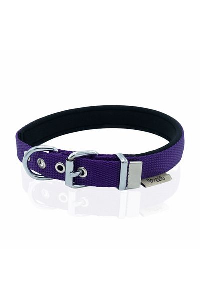 Doggie طوق كلب منسوج مريح أرجواني متوسط 2x20-35 سم
