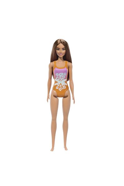 Barbie PAPUSA BRUNETA CU COSTUM DE BAIE INFLORAT