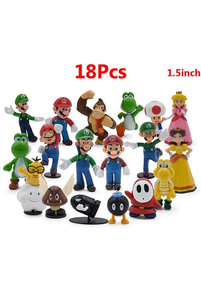 Takara Tomy بدون صندوق 18 قطعة B 8-48 قطعة/مجموعة سوبر ماريو بروس باوزر الأميرة لويجي لعبة كرتونية مجموعة كل النجوم