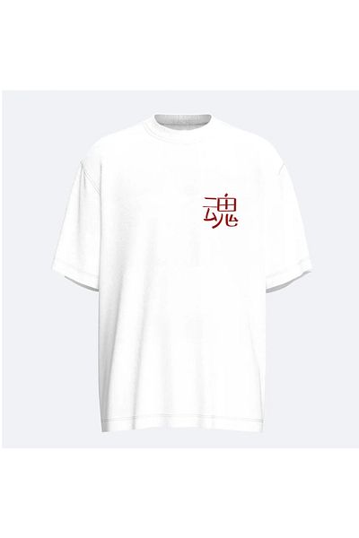 Fandr Store White Oversize Kon Unisex T-Shirt
