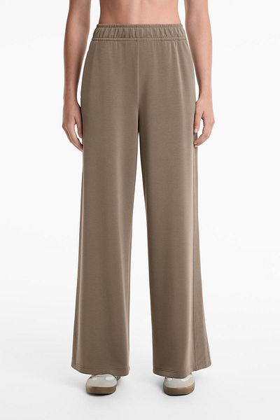 Oysho Side rib straight-leg trousers with soft-touch modal