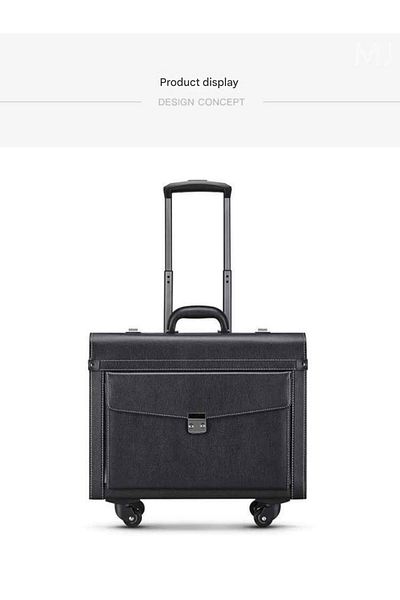 RIMON Retro Pilot Suitcase with Spinner Wheels & TSA Lock – Business Carry-On Travel Luggage Bag