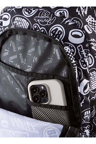 Puma Printed School Backpack with Adjustable Straps and Zip Closure - W 29 x H 43 x D 15 cm