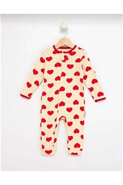 Baby Wings Baby Girl Printed Cotton Cuffed 3-Piece Jumpsuit Set with Colorful Pattern