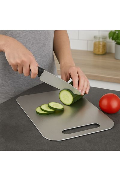 Lumisa Home Stainless Steel Kitchen Cutting-Chopping Board 23X33 cm (Antibacterial)