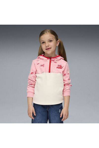 Puma Hanorac cu fermoar pe jumătate Little Runners pentru copii