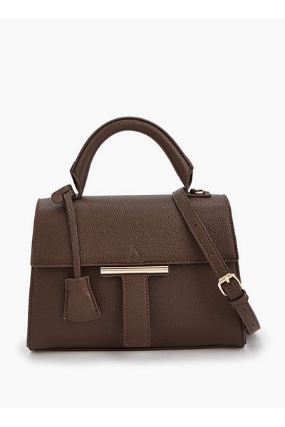 Flora Bella by Shoexpress Solid Satchel Bag with Detachable Strap and Flap Closure