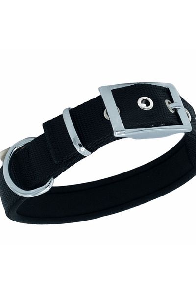 Doggie طوق كلب منسوج من Elite أسود متوسط 2.5x37-45 سم