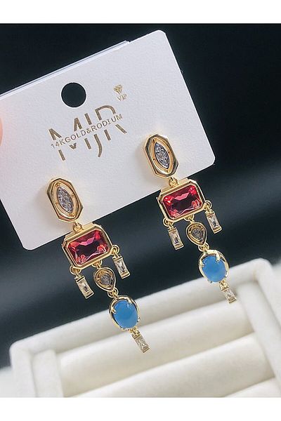 DS DİAMONDSHOP Earring Zircon Stone Sallinti Model New Season Bykp-202507231