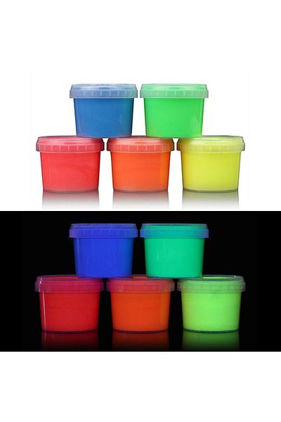 PROCART Glow in the dark phosphorescent paint, mixed colors, set of 5 100 g