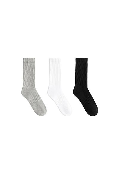 Oysho 3 pairs of cotton blend classic sports socks