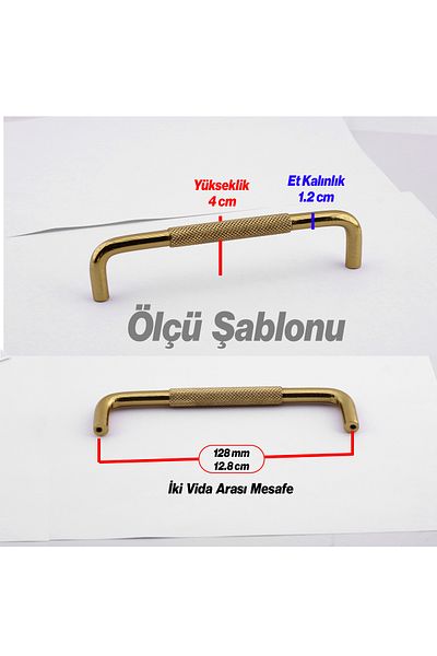 Badem10 Mâner din metal auriu din aur zimțat 128 mm 12,8 cm Mobilier Sertar Dulap Dulap Mânere moderne pentru capac