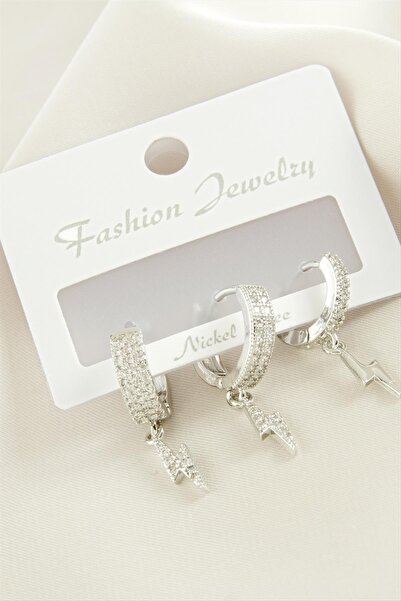 Marsilyan 3 Pieces Lightning Zircon Stone Earrings