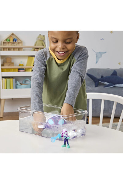 SPIDERMAN SPIDEY AND HIS AMAZING FRIENDS MARVEL SET FIGURE 7.6CM AND THE GHOST TURTLE SUBMARINE