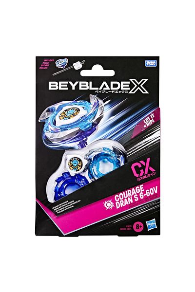 BEYBLADE X LET IT RIP COURAGE DRAN S 6-60V LAUNCHER AND WHEEL SET
