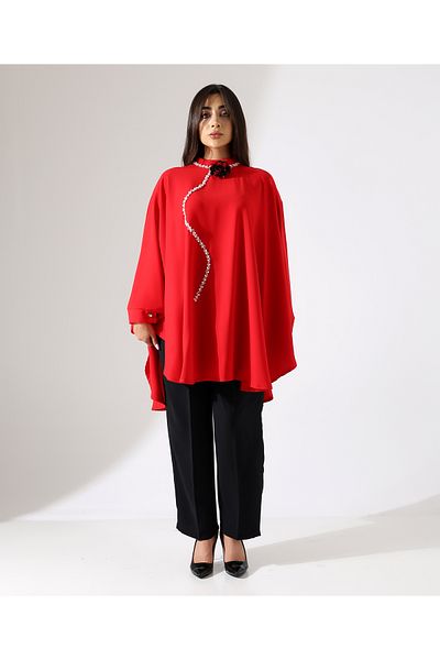 Fi'l Arz Fashion بدلة كريب فستان سهرة وردي