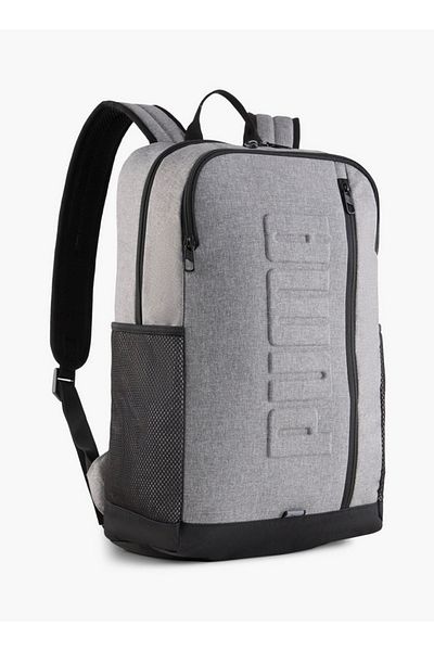Puma Logo Embossed Backpack with Adjustable Straps and Zip Closure