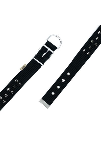 Doggie طوق كلب منسوج مريح أسود صغير 4x47-55 سم