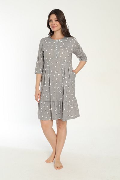 ROMEO LİFE Women's Cotton Viscose Fabric Floral Summer Dress 7673