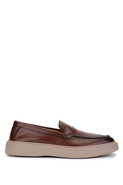 Tamer Tanca Men's Genuine Leather Hazelnut Loafers