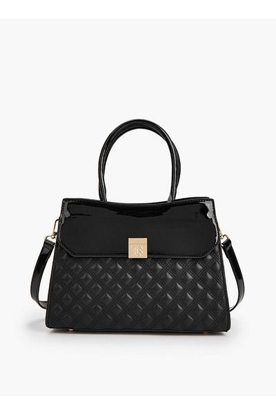 Flora Bella by Shoexpress Quilted Tote Bag with Detachable Strap and Zip Closure