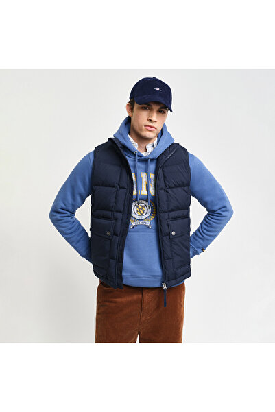 Gant Erkek Lacivert Regular Fit Dik Yaka Kapitone Yelek