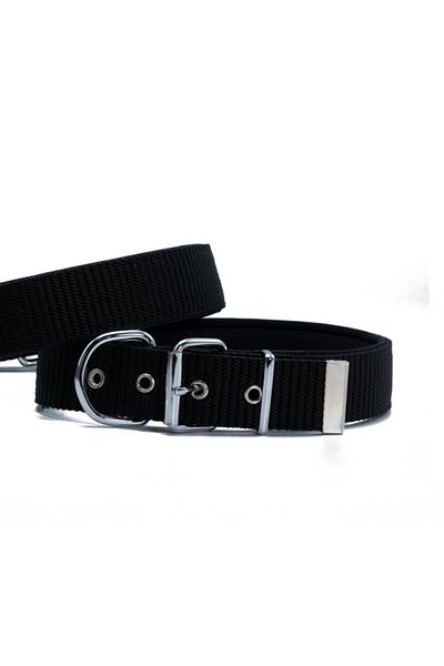 Doggie طوق كلب منسوج مريح أسود متوسط 5x65-65 سم