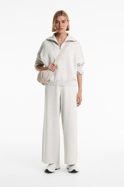 Oysho Rib knit half-zip jumper