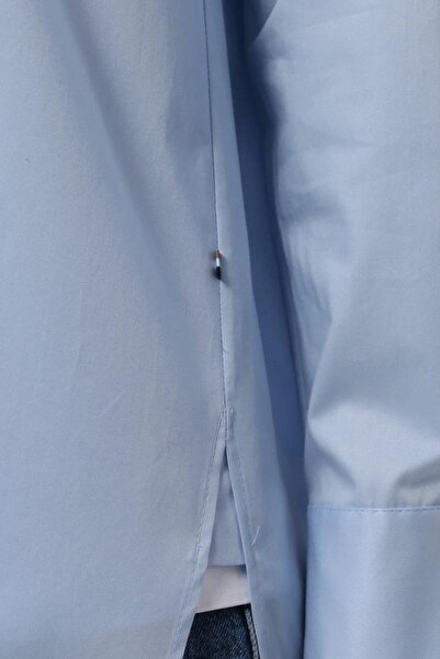 BOSS Pamuklu Kadın Gömlek Mavi 450