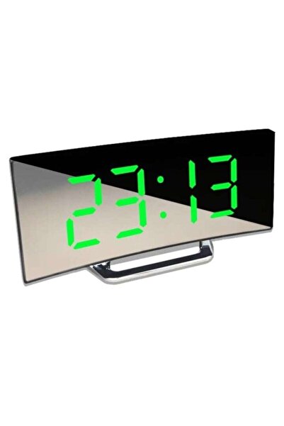 MACVI Desk Clock with Mirror Display Macvi® DT-6507, Curved LED Screen, Temperature Display, Green