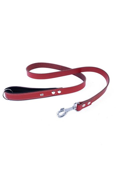 Doggie طوق جلدي مريح للكلاب مقاس متوسط ​​أحمر 2.5x120 سم