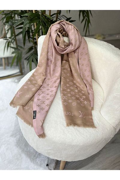 Gogoey Silky Lv Jacquard Powder Beige Women's Shawl