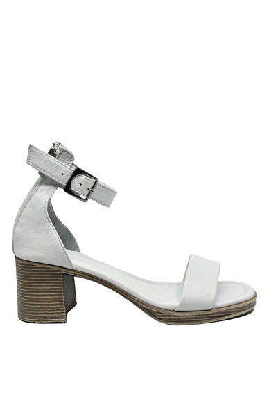 Anna Viotti sandals with ankle strap, white, made of genuine leather