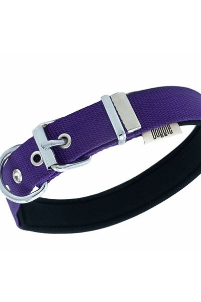 Doggie طوق كلب منسوج مريح كبير بنفسجي 2.5x42-50 سم