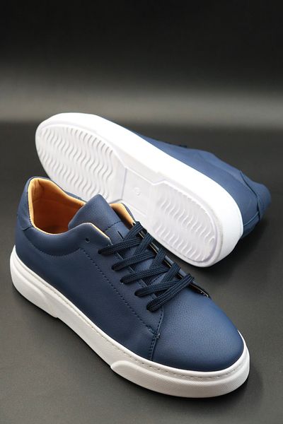 Sanvio Tarzkar Men's Navy Blue Daily Orthopedic Stitched Lightweight Eva Sole Walking Guaranteed Sports Shoes Sneakers