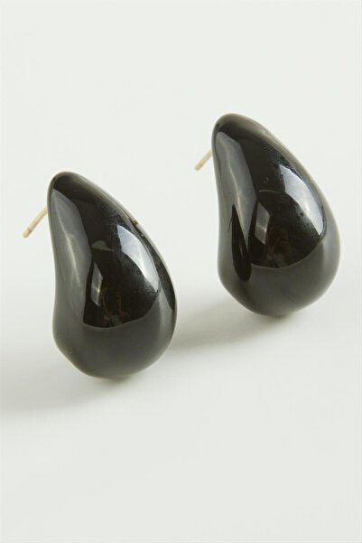 ZERO LAND Flz-Shop Water Drop Luxury Steel Earrings-Black