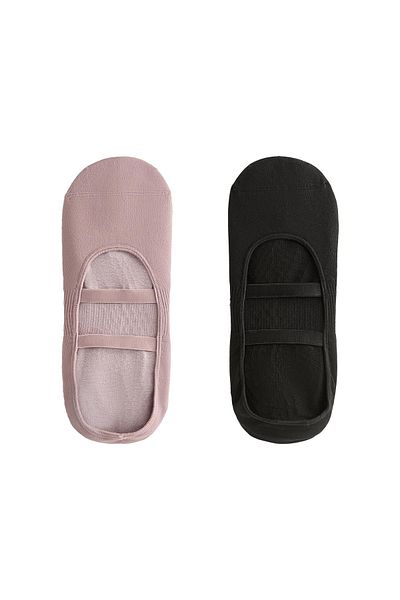 Oysho 2 pairs of polyamide blend yoga and Pilates socks with parallel straps