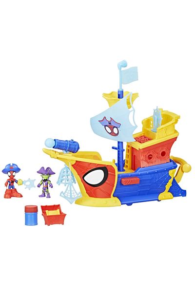 SPIDERMAN SPIDEY AND HIS AMAZING FRIENDS MARVEL WATER WEBS BUBBLE PIRATE SHIP