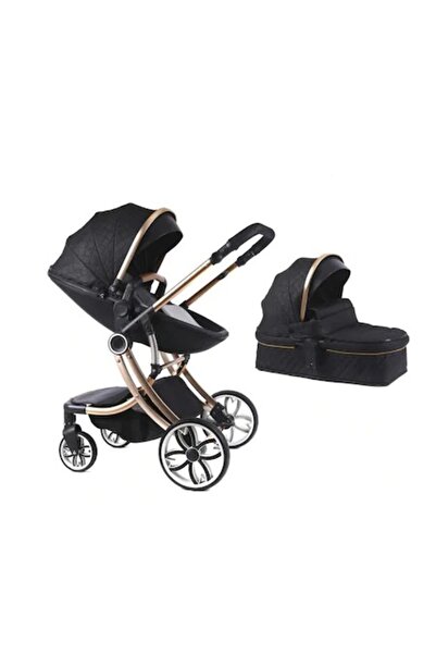 KlaussTech Καρότσι 2 σε 1, αναστρέψιμο, ρυθμιζόμενο, με ανάρτηση, μαύρο