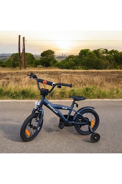 PROCART Bicicletă pentru copii 3-5 ani, 14 inch, frână V-brake, roți de antrenament, mânere cauciucate