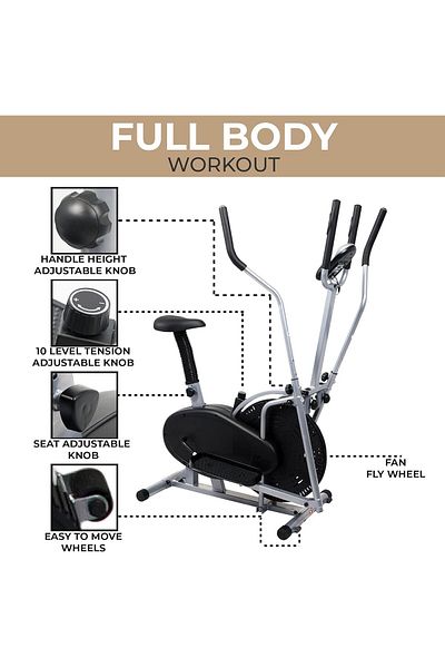 ALTIS Fitness Elliptical Exercise Indoor Elliptical Machine Cross Trainer 2600B0F1FCTGC3 Carry 115Kg