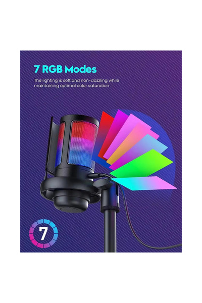 OEM Microfon cu condensator și lumini RGB