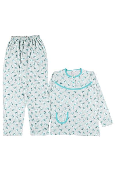 bipamuk Nora Line Design Women's Two Button Pajamas Suit Cotton Summer M–Xxl
