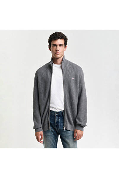 Gant Erkek Gri Regular Fit Fermuarlı Hırka